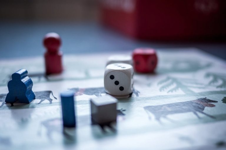 game with close up of dice